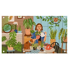 Crazy Plant Lady At Greenhouse  Banner And Sign 7  X 4  by NiOng