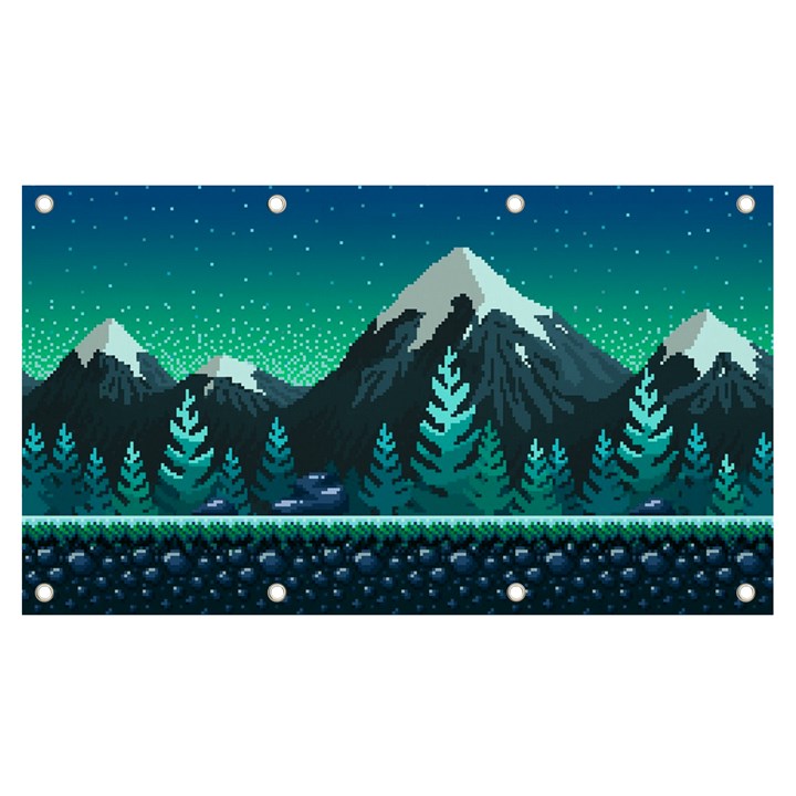 Pixel mounains Banner and Sign 7  x 4 