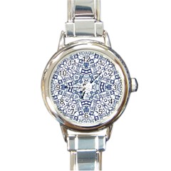 Blue-design Round Italian Charm Watch by nateshop