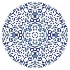 Blue-design Round Trivet by nateshop