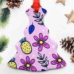 Flowers Purple Christmas Tree Ornament (two Sides) by nateshop