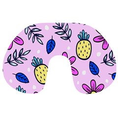 Flowers Purple Travel Neck Pillow by nateshop