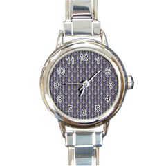 Seamless-pattern Gray Round Italian Charm Watch by nateshop