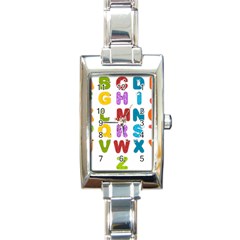 Vectors Alphabet Eyes Letters Funny Rectangle Italian Charm Watch by Sapixe