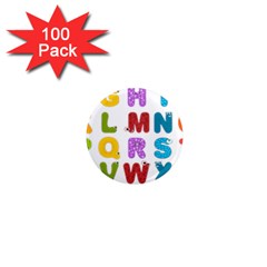 Vectors Alphabet Eyes Letters Funny 1  Mini Magnets (100 Pack)  by Sapixe