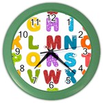 Vectors Alphabet Eyes Letters Funny Color Wall Clock Front