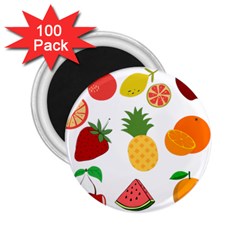 Fruits Cartoon 2 25  Magnets (100 Pack)  by Sapixe