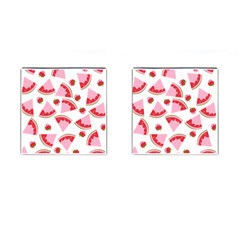 Pink Watermeloon Cufflinks (square) by Sapixe