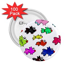 Fish Fishes Marine Life Swimming Water 2 25  Buttons (100 Pack)  by Sapixe