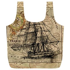 Ship Map Navigation Vintage Full Print Recycle Bag (xl) by Sapixe