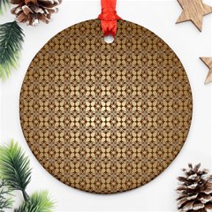 Background-chevron Chocolate Round Ornament (two Sides) by nateshop