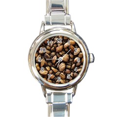 Coffe Round Italian Charm Watch by nateshop