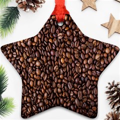 Coffee Beans Food Texture Star Ornament (two Sides) by artworkshop