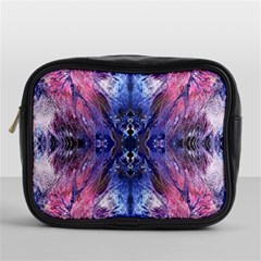 Magenta On Cobalt Mini Toiletries Bag (one Side) by kaleidomarblingart