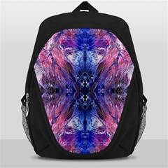 Magenta On Cobalt Backpack Bag by kaleidomarblingart