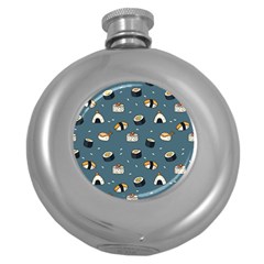 Sushi Pattern Round Hip Flask (5 Oz) by Jancukart