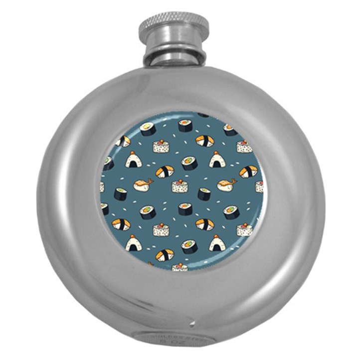 Sushi Pattern Round Hip Flask (5 oz)