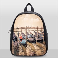 Black Several Boats - Colorful Italy  School Bag (small) by ConteMonfrey