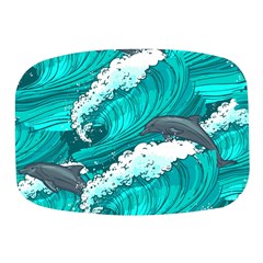 Sea Waves Seamless Pattern Mini Square Pill Box by Wegoenart