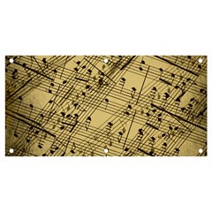 Vintage Background Music Nuts Sheet Music Banner And Sign 4  X 2  by Wegoenart