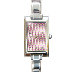 Mave,chevron,white,navi,purple Rectangle Italian Charm Watch by nateshop