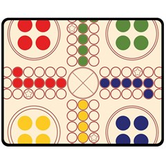 Ludo Game Fleece Blanket (medium)  by Wegoenart