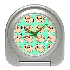 Puppy Pattern Wallpaper Dog Pet Travel Alarm Clock by Wegoenart