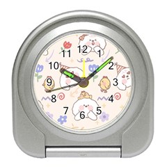 Chicken Dog Flower Sun Pattern Travel Alarm Clock by Sudhe