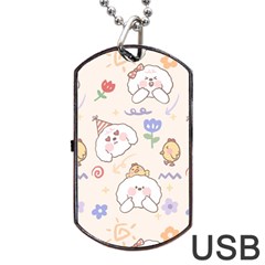 Chicken Dog Flower Sun Pattern Dog Tag Usb Flash (one Side) by Sudhe