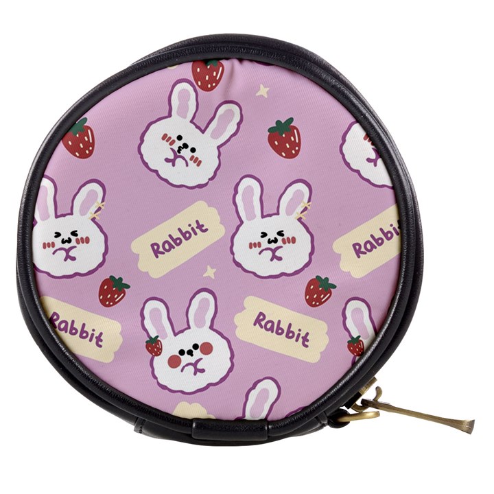 Illustration Rabbit Cartoon Background Pattern Mini Makeup Bag