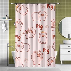 Pig Cartoon Background Pattern Shower Curtain 48  X 72  (small)  by Sudhe