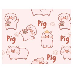 Pig Cartoon Background Pattern Double Sided Flano Blanket (medium)  by Sudhe