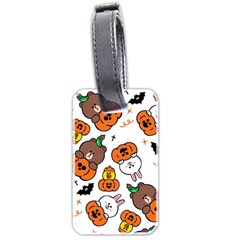 Illustration Pumpkin Bear Bat Bunny Chicken Luggage Tag (two Sides) by Sudhe