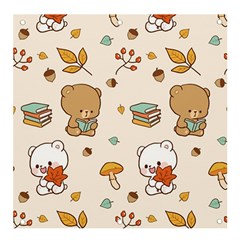 Illustration Bear Cartoon Background Pattern Banner And Sign 4  X 4  by Sudhe