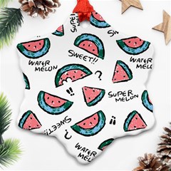 Illustration Watermelon Fruit Sweet Slicee Ornament (snowflake) by Sudhe