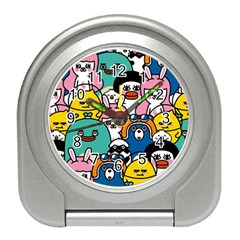 Illustration Animals Cartoon Background Pattern Travel Alarm Clock by Sudhe