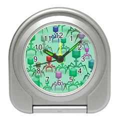 Bacteriophage Virus Army Travel Alarm Clock by Amaryn4rt