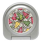 Vectoe Leaves Foliage Batik Seamless Pattern Travel Alarm Clock Front