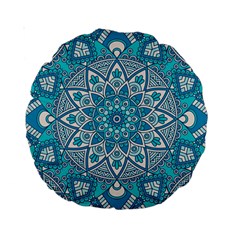 Mandala Blue Standard 15  Premium Round Cushions by zappwaits