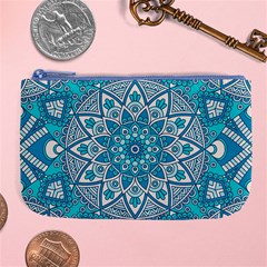 Mandala Blue Large Coin Purse by zappwaits