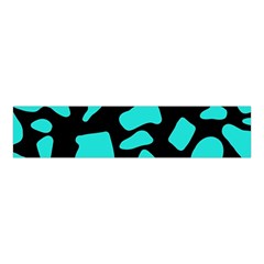 Neon Cow Dots Blue Turquoise And Black Velvet Scrunchie by ConteMonfrey