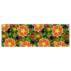 Fruits Star Blueberry Cherry Leaf Banner And Sign 12  X 4  by Ravend