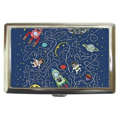 Illustration Cat Space Astronaut Rocket Maze Cigarette Money Case by Ravend