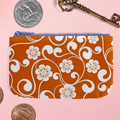 Orange Floral Walls  Large Coin Purse by ConteMonfrey