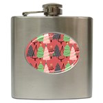 Christmas Tree Icon Hip Flask (6 oz) Front