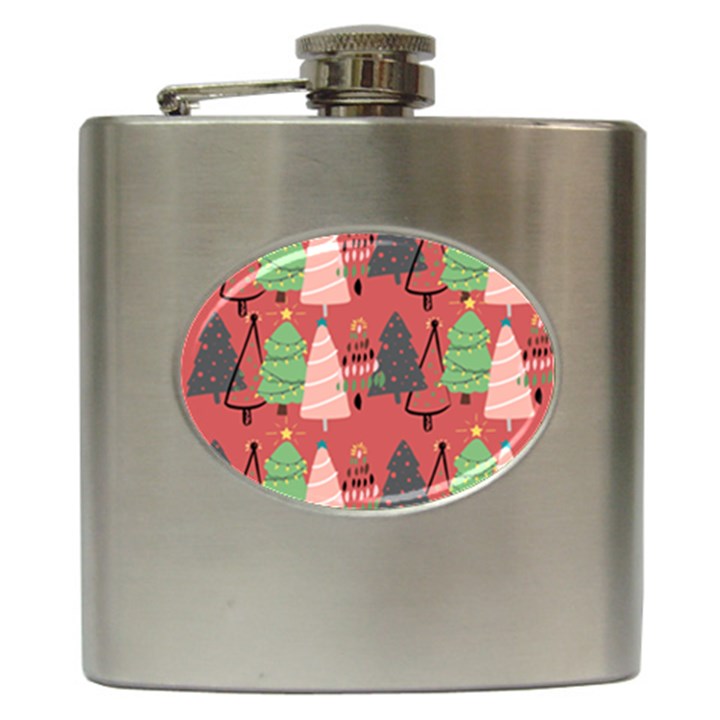 Christmas Tree Icon Hip Flask (6 oz)