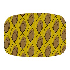 Yellow Brown Minimalist Leaves  Mini Square Pill Box by ConteMonfrey