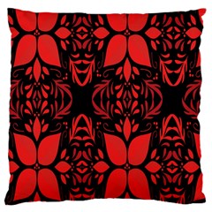 Christmas Red Black Xmas Gift Large Cushion Case (one Side) by artworkshop