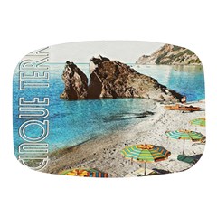 Beach Day At Cinque Terre, Colorful Italy Vintage Mini Square Pill Box by ConteMonfrey