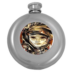 Artistic Venetian Mask Round Hip Flask (5 Oz) by ConteMonfrey